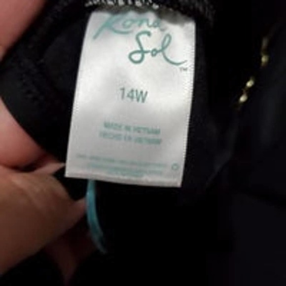 NWT Kona Sol Black Tummy Control 1pc Swimsuit - Size 14W - Picture 6 of 6